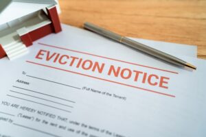 Eviction notice concept. Being evicted for not make payments on time.