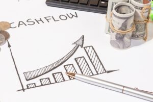 Cash Flow Bars with Money for Revenue and Expense Tracking