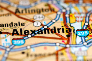 Alexandria. Virginia. USA on a map